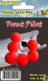 Fishing Tackle Max Trout Pilots Rond 12 mm Rood