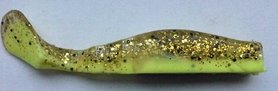 Mikado Shad Fluo geel met gouden/ zwarte glitters