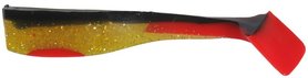 Clinker Shads Gold glitter/ Black red tail