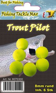 Fishing Tackle Max Trout Pilots Rond 8 mm Geel
