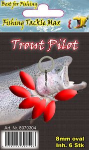 Fishing Tackle Max Trout Pilots Ovaal 8 mm Rood